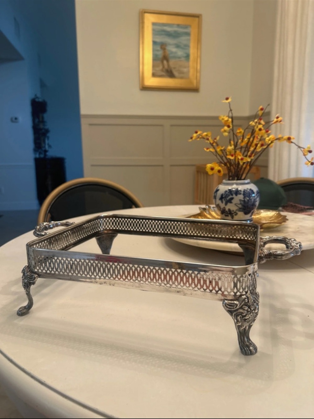 Sheffield Silver-Plated Serving Stand - Decorative Footed Tray